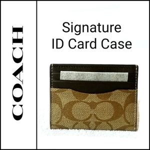 🆕️ 💯 Authentic Coach Tan/Blk ID Card Case F58110